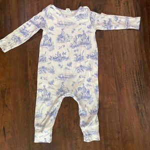 Baby Girl's Toile de Jouy Bamboo Romper